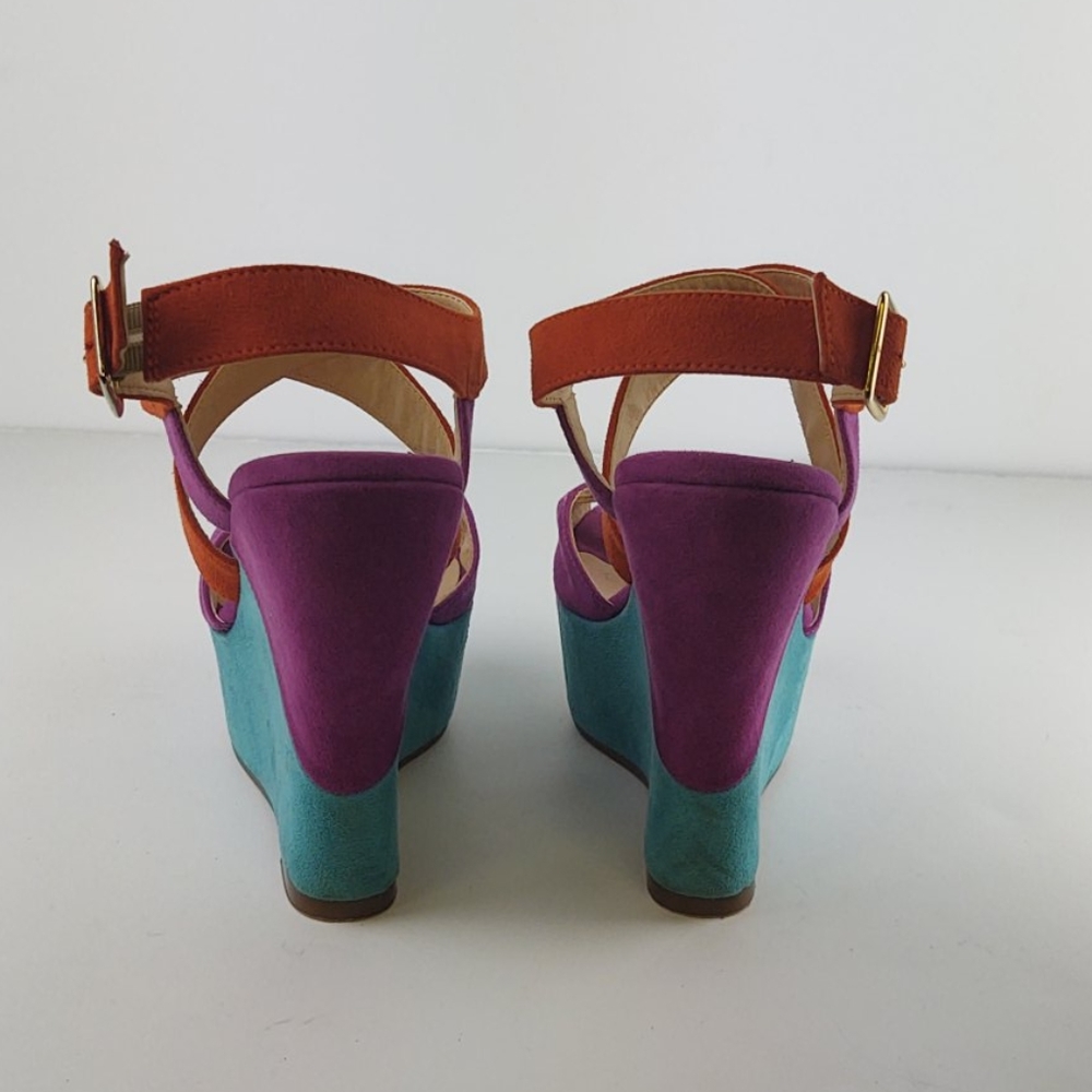 Andrea Color Block Wedge Size 7.5 - image 7